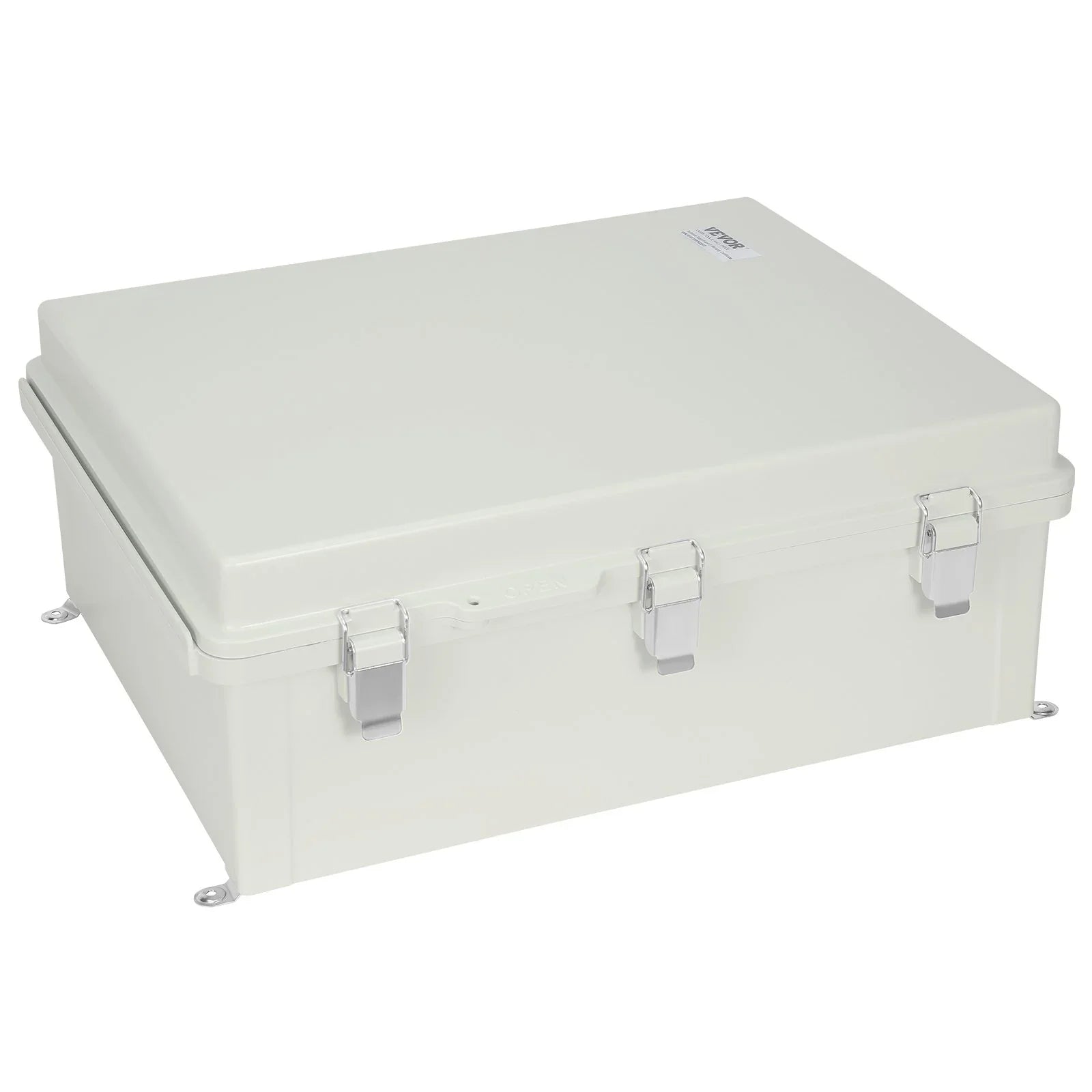 Outdoor Electrical Junction Box, 350 x 250 x 150 mm, ABS Plastic Electrical Enclosure Box with Hinged Cover Stainless Steel Latch, IP67 Dustproof Waterproof for Outdoor Electrical Projects