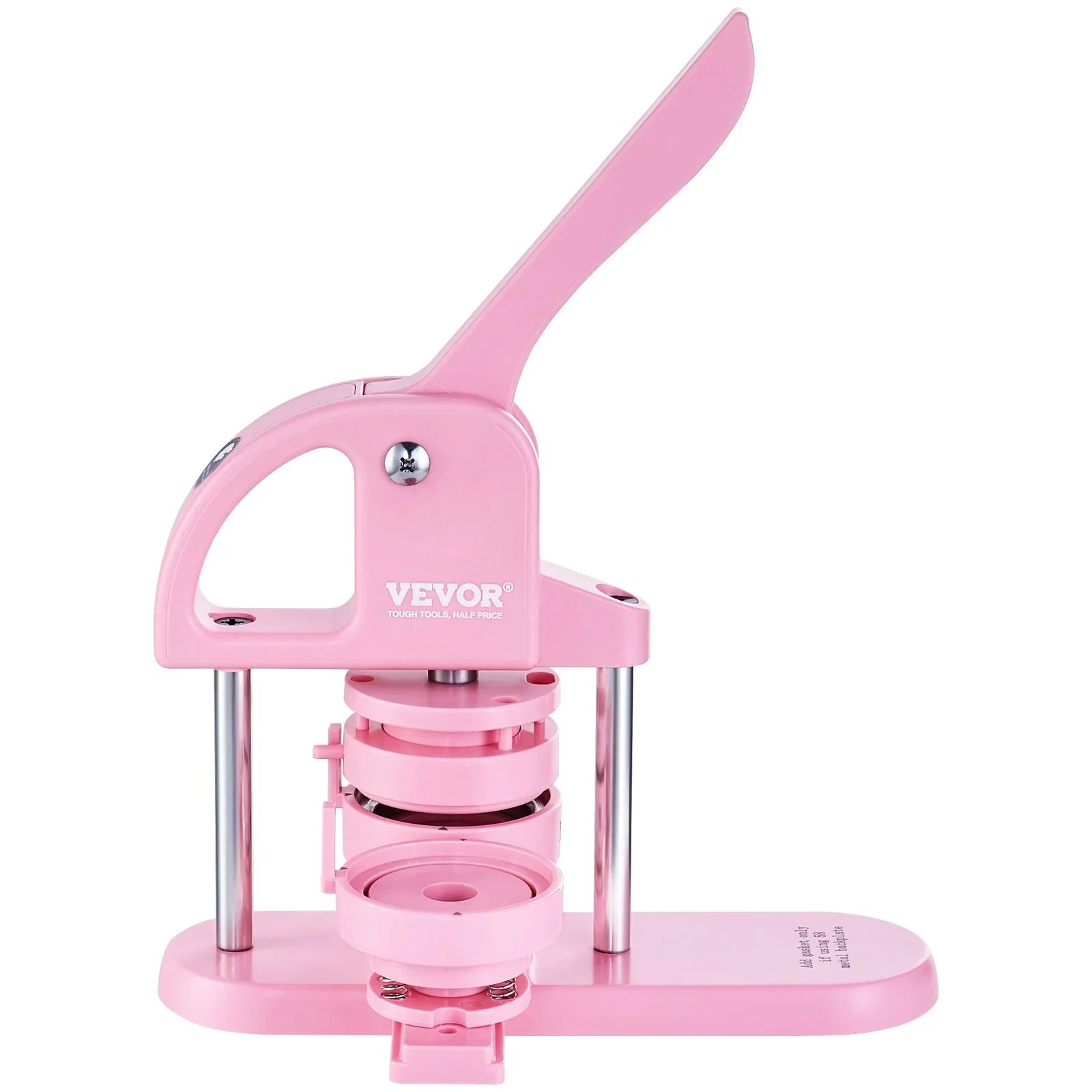 Button Maker, 1/1.25/2.28 inch(25/32/58mm) 3-IN-1 Pin Maker, 300pcs Button Parts, Button Maker Machine with Panda Magic Book, Ergonomic Arc Handle Punch Press Kit, For Children DIY Gifts, Pink