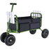 Beach Fishing Cart, 136kg Load Capacity, Foldable Fish and Marine Cart with Four 280mm Big Wheels Rubber Balloon Tires, Heavy-Duty Steel Pier Wagon Trolley with 8 Rod Holders for Picnic