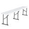 Plastic Folding Bench, 6 ft Portable Bench for Indoor/Outdoor Picnic Party Patio Camping Dining, Foldable Smooth HDPE Seat for Garden Soccer Multipurpose Entertaining Activities, 2 Pack, White