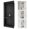 Shower Niche Ready for Tile 40.64 x 81.28 cm, Double Shelf Organizer, Square Corners Wall-inserted Niche Recessed, Sealed Protection Modern Soap Storage Niche for Shower Bathroom, Black
