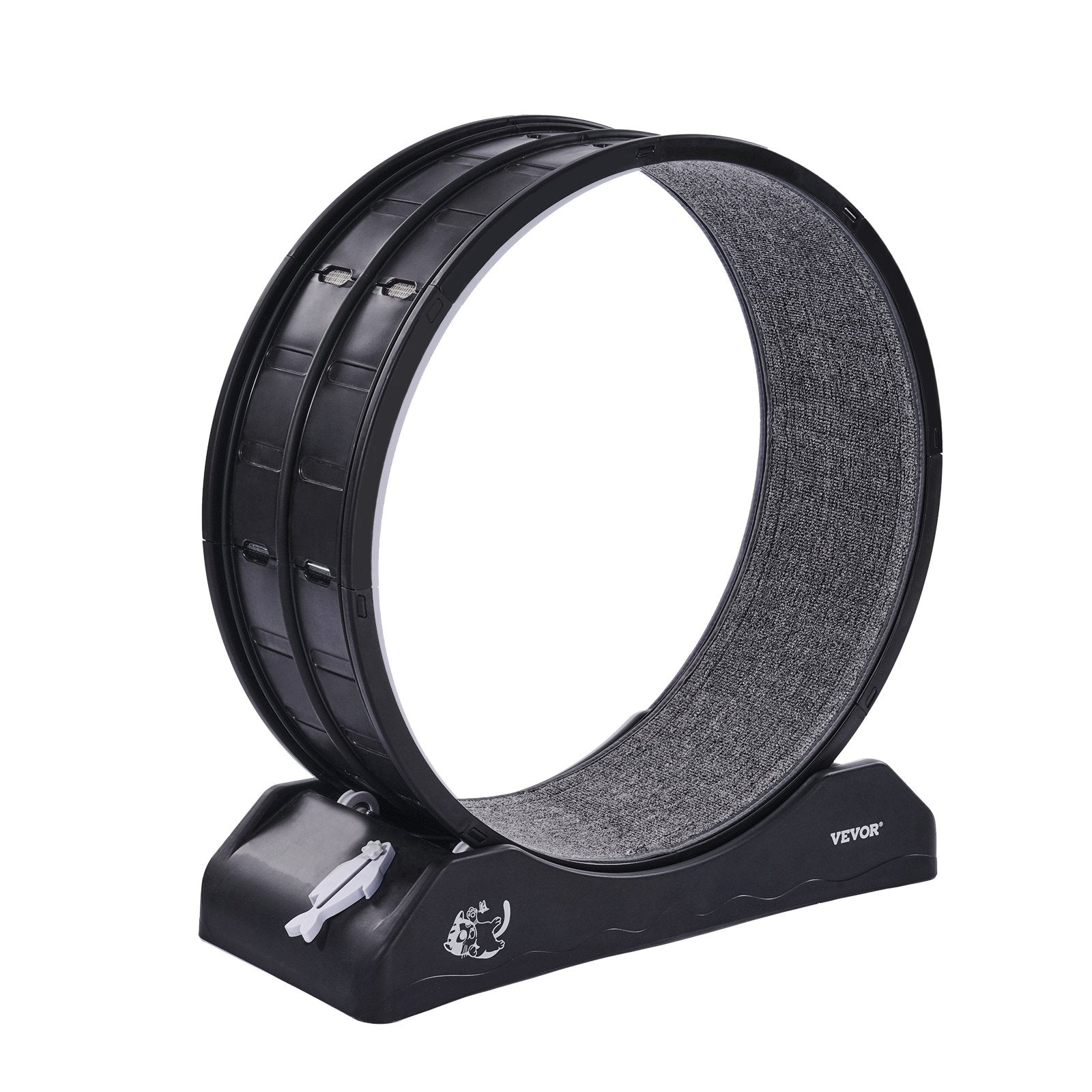 Cat Exercise Wheel, 31.5 in, Large Cat Running Wheel with Secure Brake & Carpeted Runway, Quiet Operation Cat Treadmill, Indoor Cats Exerciser Wheel for Pets Weight Loss & Health Black