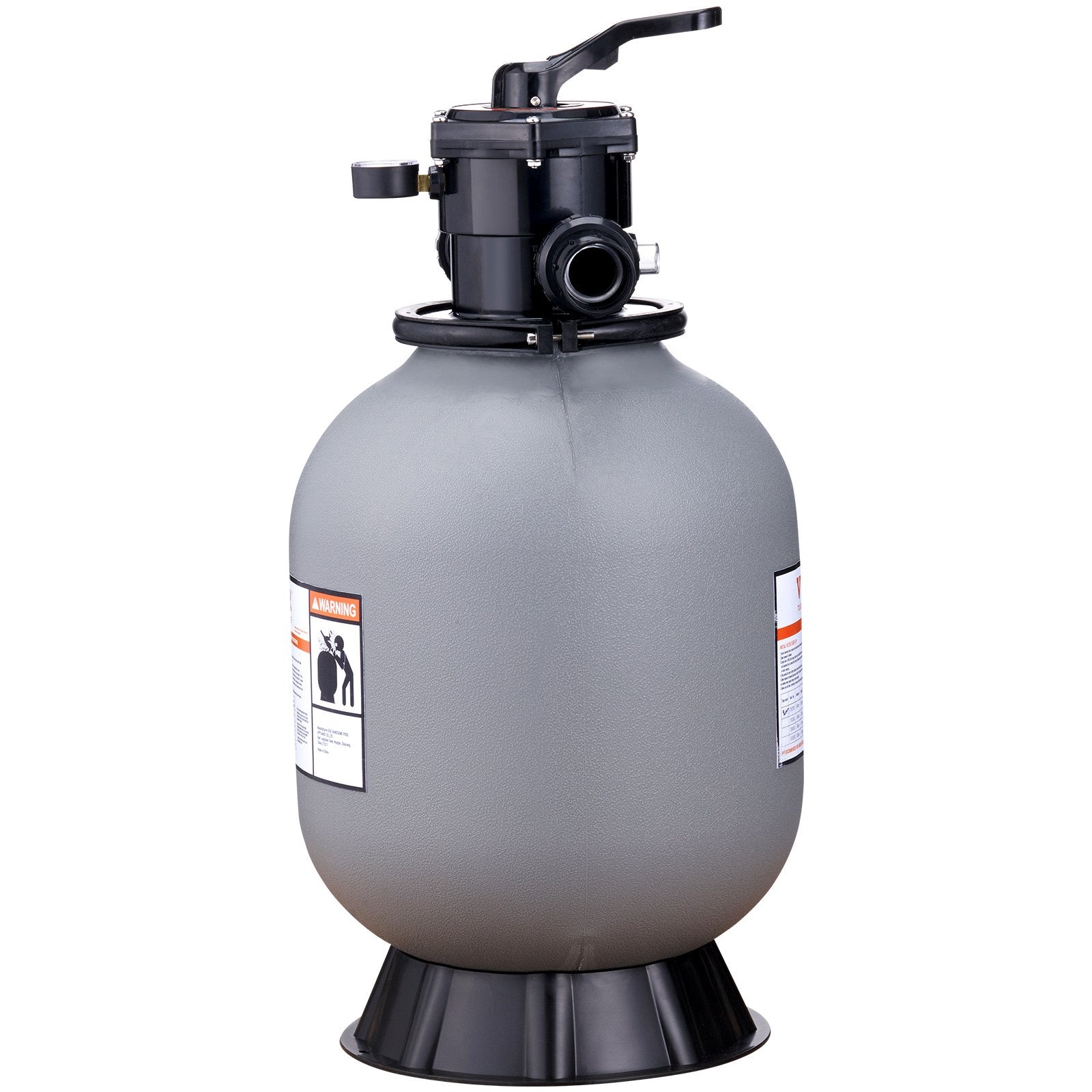 Sand Filter, 16-inch, 406.4mm, Up to 35 GPM Flow Rate, Above Inground Swimming Pool Sand Filter System with 7-Way Multi-Port Valve, Filter, Backwash, Rinse, Recirculate, Waste, Winter, Closed Functions