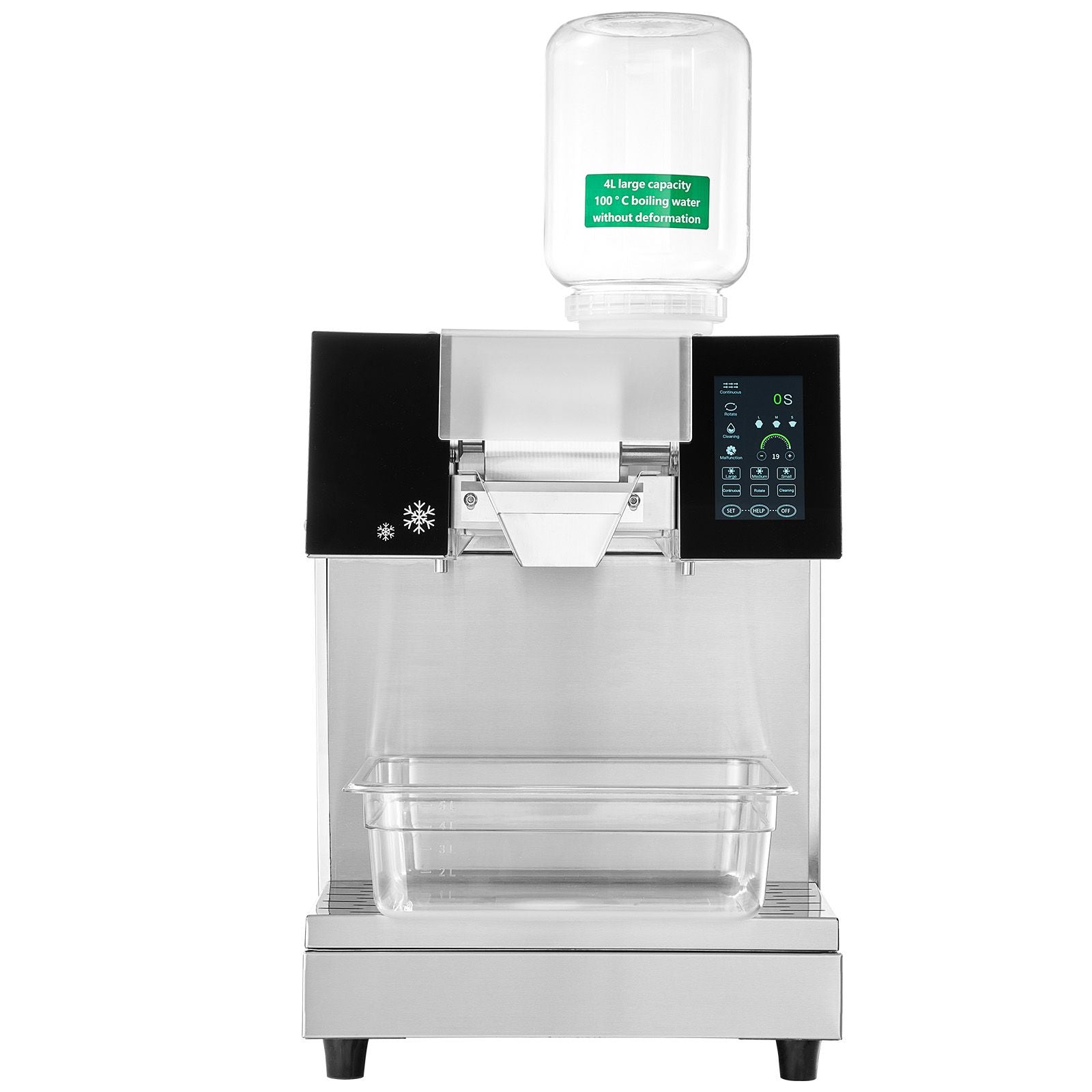 Commercial Snowflake Ice Machine, 397LBS/24H Snowflake Ice Maker, Stainless Steel Ice Shaver Machine, Electric Snow Cone Maker, Liquid Cooling System for Rapid Heat Dissipation, Ice Cream