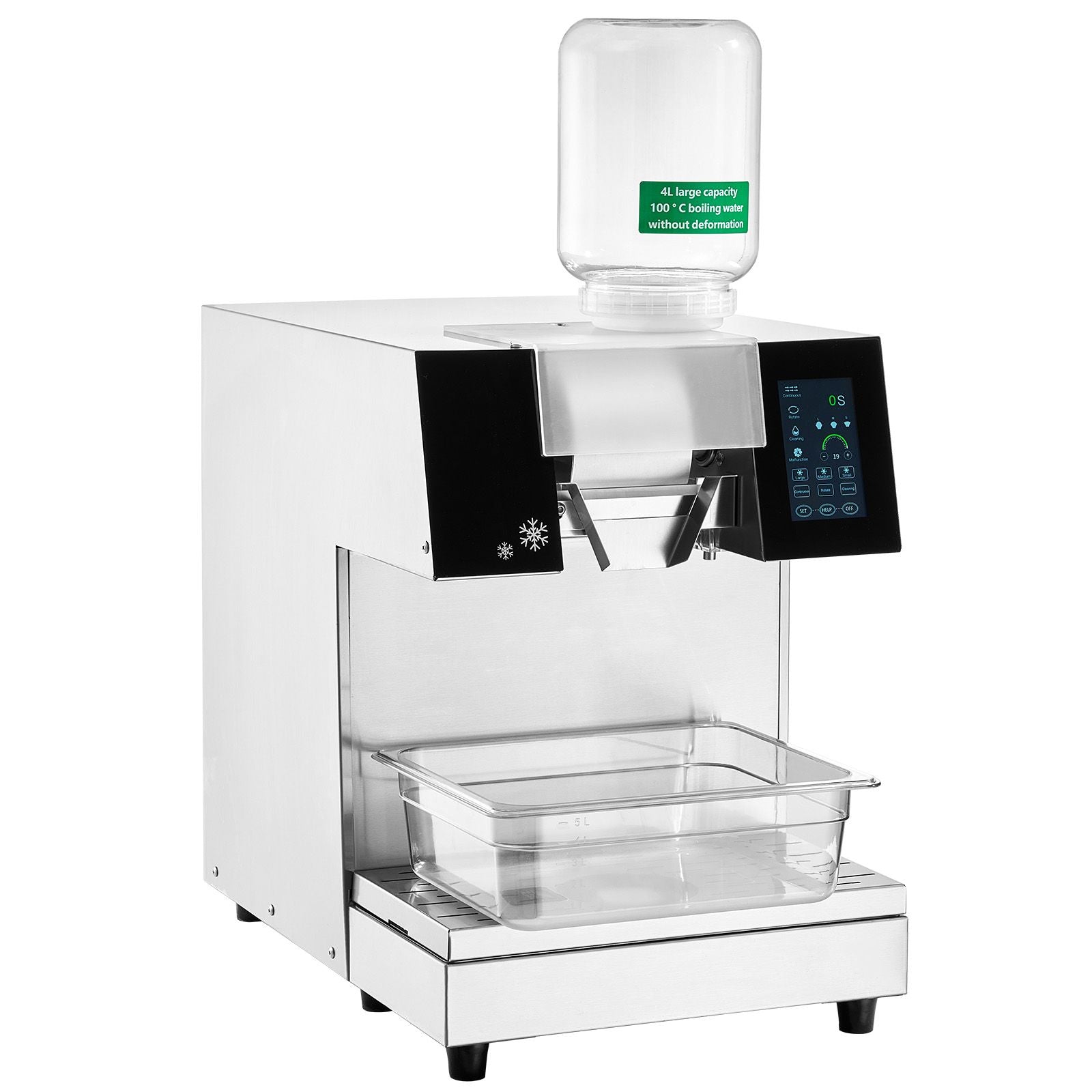 Commercial Snowflake Ice Machine, 397LBS/24H Snowflake Ice Maker, Stainless Steel Ice Shaver Machine, Electric Snow Cone Maker, Liquid Cooling System for Rapid Heat Dissipation, Ice Cream