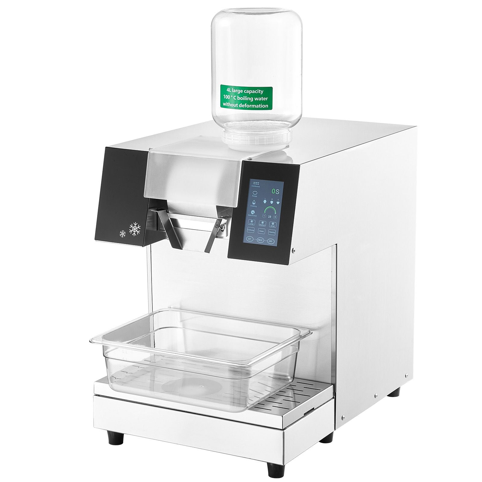 Commercial Snowflake Ice Machine, 397LBS/24H Snowflake Ice Maker, Stainless Steel Ice Shaver Machine, Electric Snow Cone Maker, Liquid Cooling System for Rapid Heat Dissipation, Ice Cream
