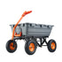 Dump Cart, Poly Garden Dump Cart with Easy to Assemble Steel Frame, Dump Wagon with 2-in-1 Convertible Handle, Utility Wheelbarrow 1500 lbs Capacity, 13 inch Tires