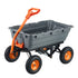 Dump Cart, Poly Garden Dump Cart with Easy to Assemble Steel Frame, Dump Wagon with 2-in-1 Convertible Handle, Utility Wheelbarrow 1500 lbs Capacity, 13 inch Tires