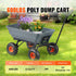 Dump Cart, Poly Garden Dump Cart with Easy to Assemble Steel Frame, Dump Wagon with 2-in-1 Convertible Handle, Utility Wheelbarrow 272kg/ 600lbs Capacity, 25.5cm/ 10 inch Tires