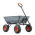 Dump Cart, Poly Garden Dump Cart with Easy to Assemble Steel Frame, Dump Wagon with 2-in-1 Convertible Handle, Utility Wheelbarrow 272kg/ 600lbs Capacity, 25.5cm/ 10 inch Tires