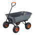 Dump Cart, Poly Garden Dump Cart with Easy to Assemble Steel Frame, Dump Wagon with 2-in-1 Convertible Handle, Utility Wheelbarrow 272kg/ 600lbs Capacity, 25.5cm/ 10 inch Tires