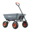 Dump Cart, Poly Garden Dump Cart with Easy to Assemble Steel Frame, Dump Wagon with 2-in-1 Convertible Handle, Utility Wheelbarrow 272kg/ 600lbs Capacity, 25.5cm/ 10 inch Tires