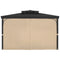 Gazebo Curtains Outdoor, 12' x 10' x 7.3' Gazebos, 4-Panel Sidewall Gazebo Privacy Curtains with Zippers, Outdoor Curtain Replacement for Patio Canopy, Only Curtain, Khaki