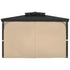 Gazebo Curtains Outdoor, 12' x 10' x 7.3' Gazebos, 4-Panel Sidewall Gazebo Privacy Curtains with Zippers, Outdoor Curtain Replacement for Patio Canopy, Only Curtain, Khaki