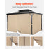 Gazebo Curtains Outdoor, 12' x 10' x 7.3' Gazebos, 4-Panel Sidewall Gazebo Privacy Curtains with Zippers, Outdoor Curtain Replacement for Patio Canopy, Only Curtain, Khaki