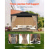 Gazebo Curtains Outdoor, 12' x 10' x 7.3' Gazebos, 4-Panel Sidewall Gazebo Privacy Curtains with Zippers, Outdoor Curtain Replacement for Patio Canopy, Only Curtain, Khaki