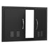 BBQ Access Door,762 x533 mm Double Outdoor Kitchen Door, Cold Plate Flush Mount Door, Wall Vertical Door with Handles and Ventss, for BBQ Island, Grilling Station, Outside Cabinet