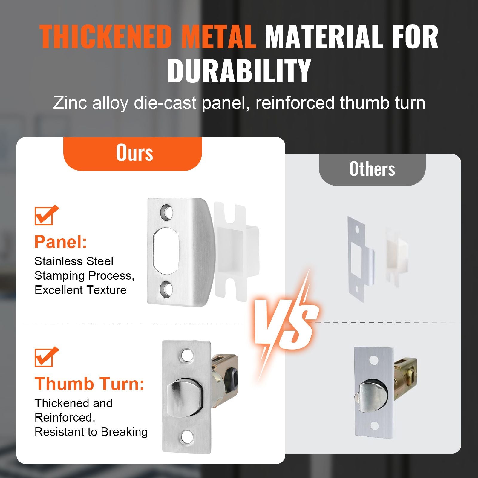 Double Front Door Handle Set Satin Nickel Square Lever Lock with Dummy