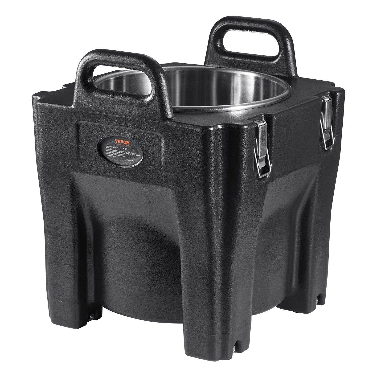 Insulated Food Carrier, 30L Capacity, Stackable Catering Hot Box with Stainless Steel Barrel, Top Load LLDPE Food Warmer with Integral Handles Buckles Stationary Base, for Restaurant Canteen, B