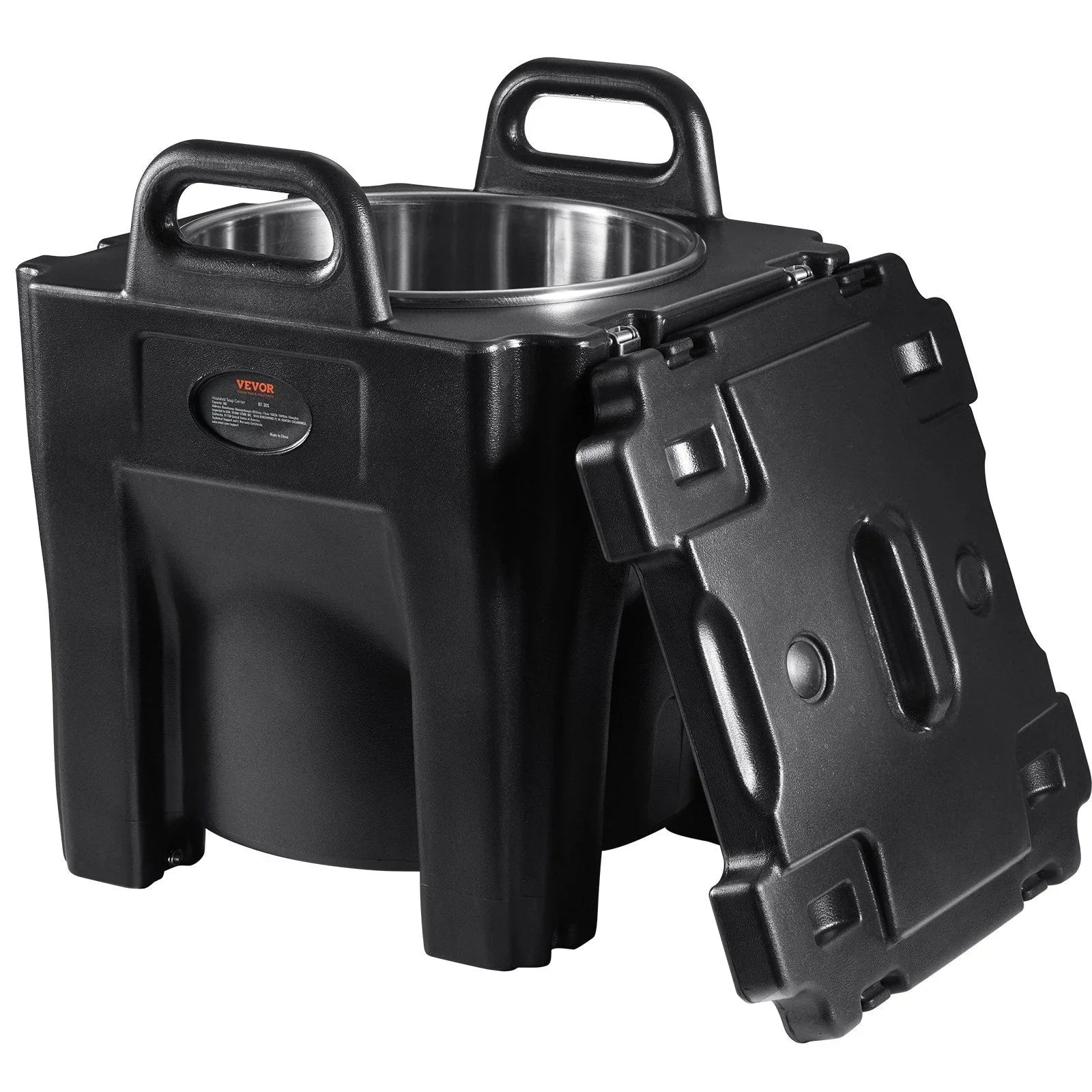 Insulated Food Carrier, 30L Capacity, Stackable Catering Hot Box with Stainless Steel Barrel, Top Load LLDPE Food Warmer with Integral Handles Buckles Stationary Base, for Restaurant Canteen, B