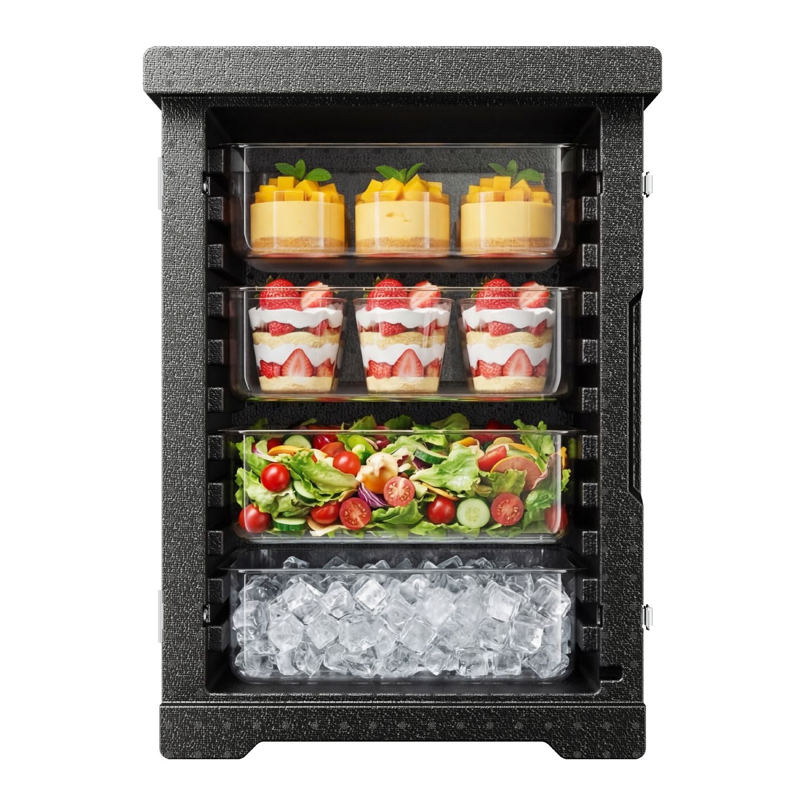 Insulated Food Pan Carrier, 90L Hot Box for Catering, LLDPE Food Box Carrier with Double Buckles, Front Loading Food Warmer for Restaurant, Canteen, etc.