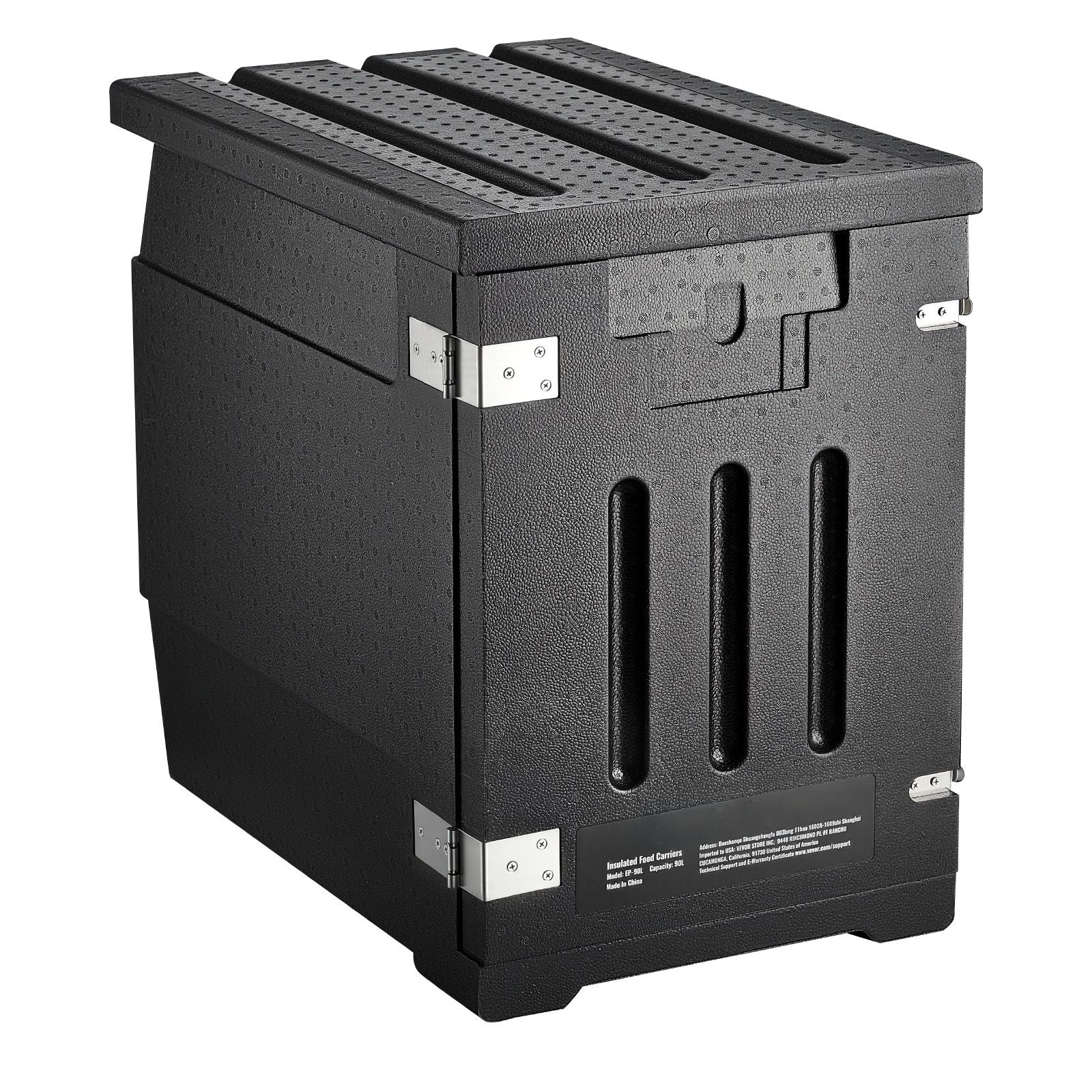 Insulated Food Pan Carrier, 90L Hot Box for Catering, LLDPE Food Box Carrier with Double Buckles, Front Loading Food Warmer for Restaurant, Canteen, etc.