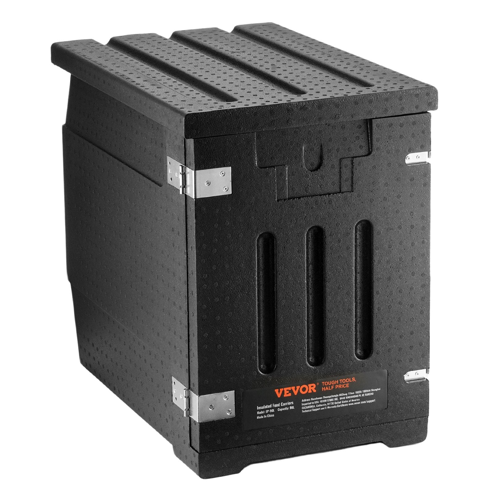 Insulated Food Pan Carrier, 90L Hot Box for Catering, LLDPE Food Box Carrier with Double Buckles, Front Loading Food Warmer for Restaurant, Canteen, etc.