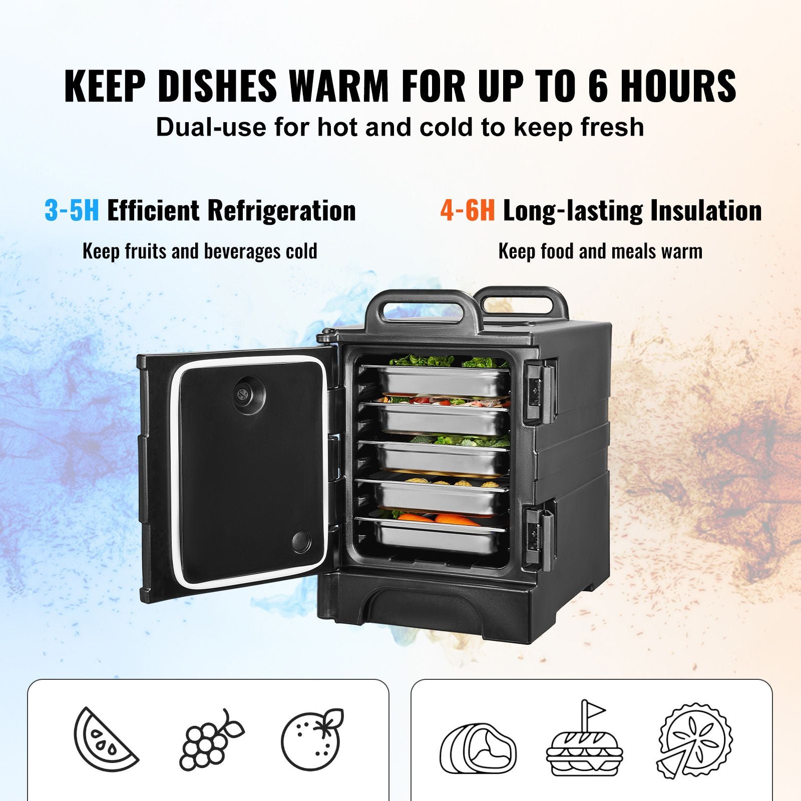 Insulated Food Pan Carrier Stackable Catering Dishbox 81QT Chafing Dish
