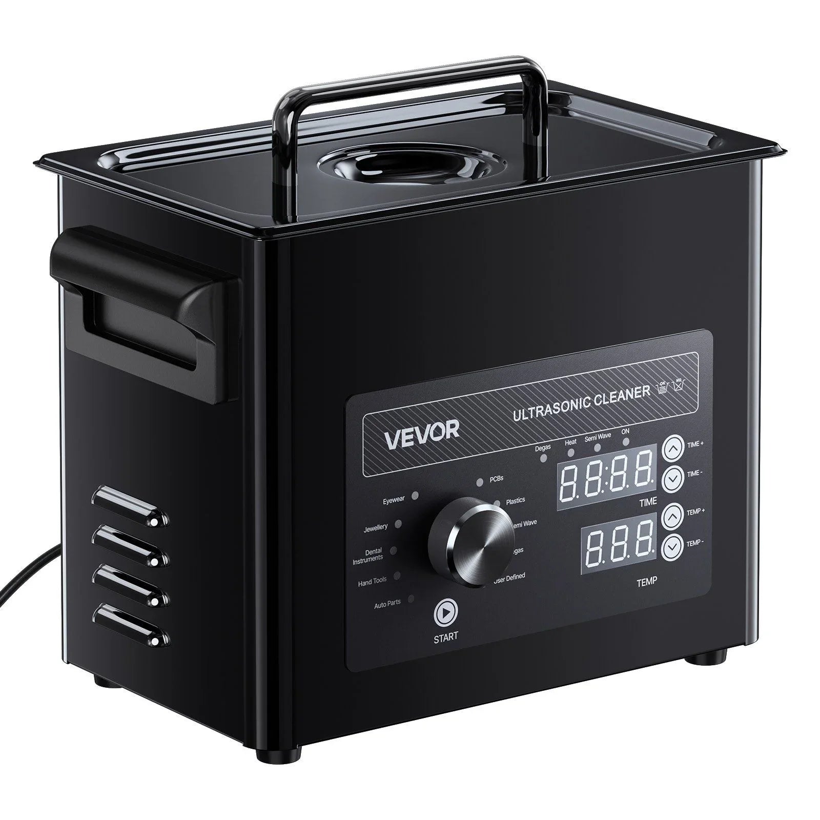 3L Ultrasonic Cleaner, Professional Ultrasonic Cleaner Machine with Knob Control, Stainless Steel Cleaning Machine with Basket and Cleaning Ball, for Watches, Razors, Jewelry, Coins and More