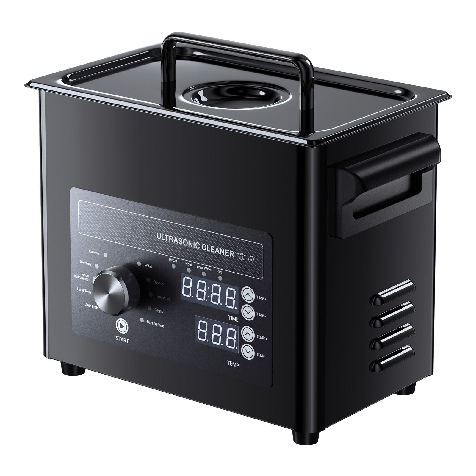 3L Ultrasonic Cleaner, Professional Ultrasonic Cleaner Machine with Knob Control, Stainless Steel Cleaning Machine with Basket and Cleaning Ball, for Watches, Razors, Jewelry, Coins and More