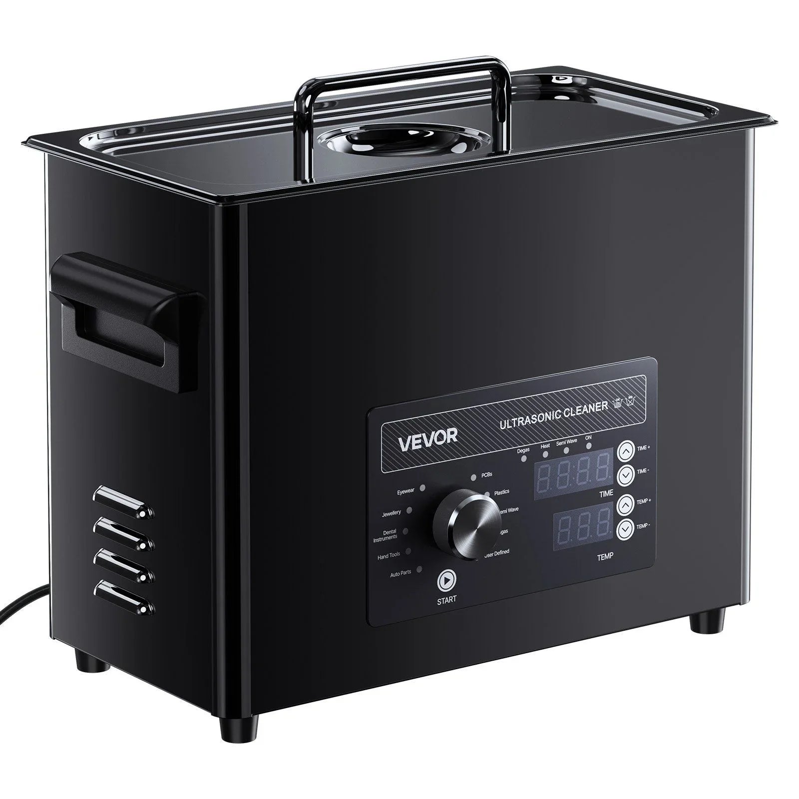 6L Ultrasonic Cleaner, Professional Ultrasonic Cleaner Machine with Knob Control, Stainless Steel Cleaning Machine with Basket and Cleaning Ball, for Watches, Razors, Jewelry, Coins and More