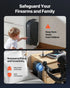Gun Safe, Slider Handgun Gun Safe with Screen, Fingerprint/Password/Key, 3-Way Quick Access Firearm Case Box with LED for 1 Pistol & Magazine, Mounted Gun Box for Nightstand Bedside Desk Car