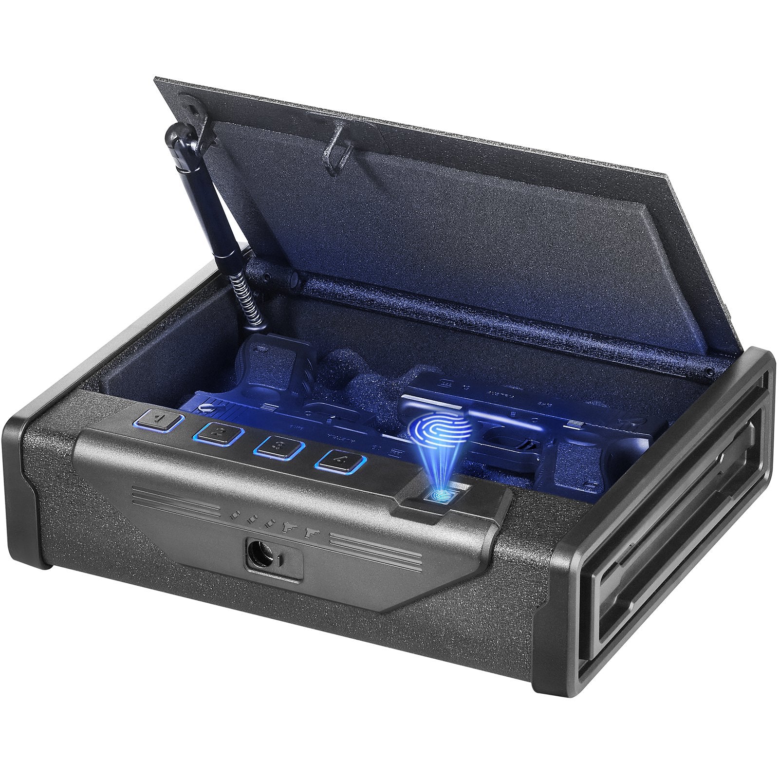 Gun Safe for Pistols Biometric Gun Safe with 3 Access Ways for 2 Pistols