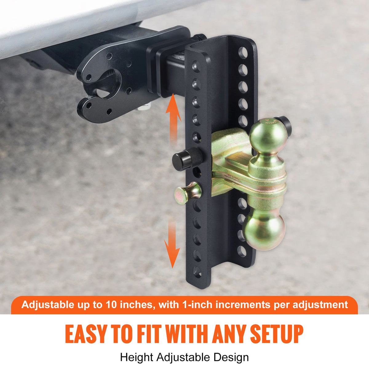 Adjustable Trailer Hitch 2 Inch Receiver 25.4cm Drop 21.59cm Rise 6350kg