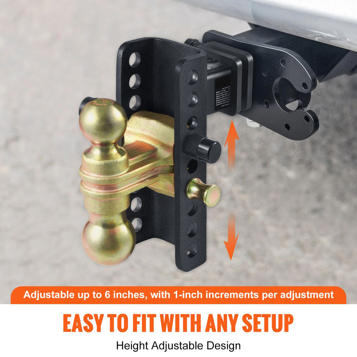 Adjustable Trailer Hitch Ball Mount 2 Inch Receiver 14000 lb Tow Capacity