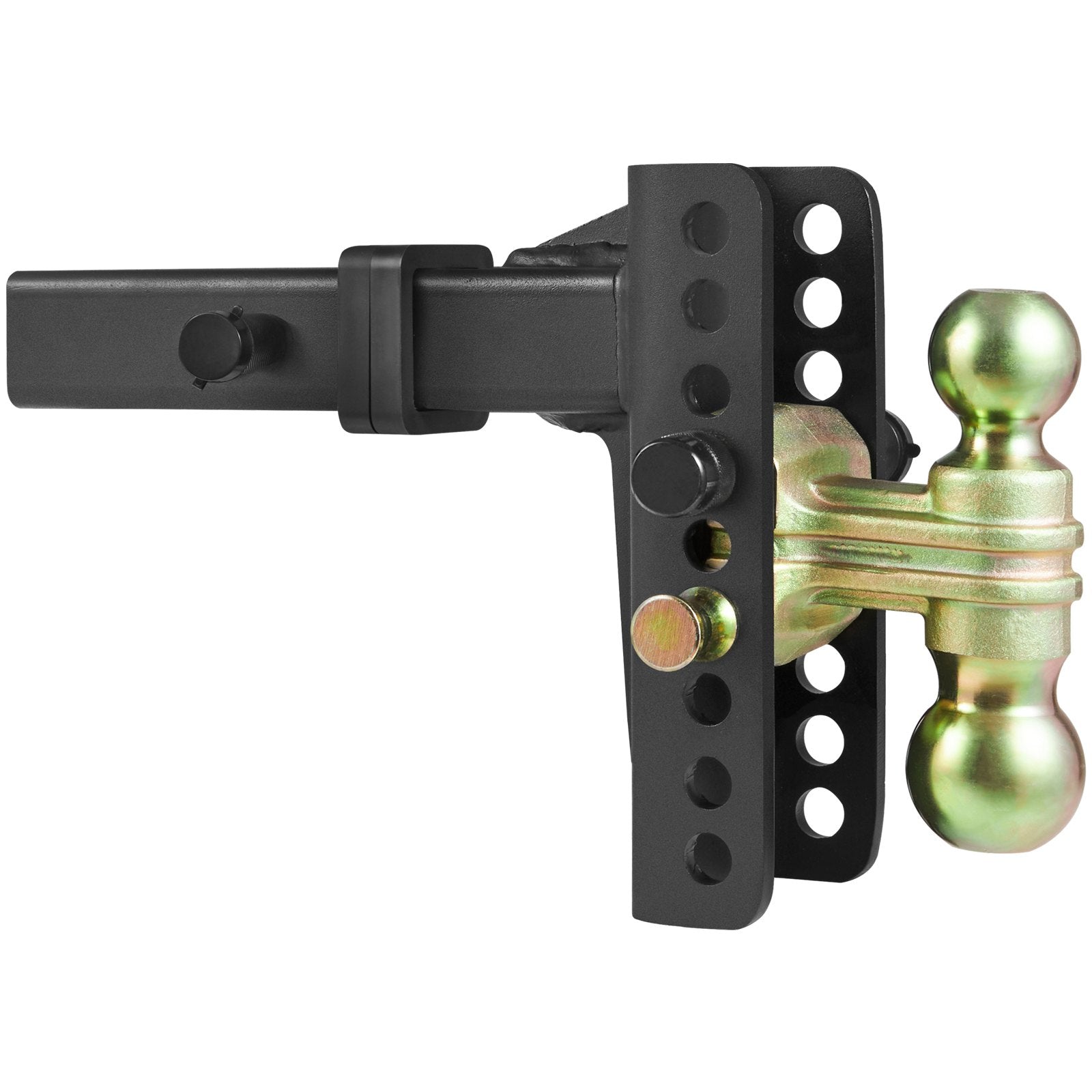 Adjustable Trailer Hitch, 152.4 mm Drop & 114.3 mm Rise Hitch Ball Mount with 50.8 mm Receiver, Solid Tube, 6350 kg GTW, 50.8 mm and 58.7 mm 45# Steel Tow Balls with Key Lock for Truck Towing