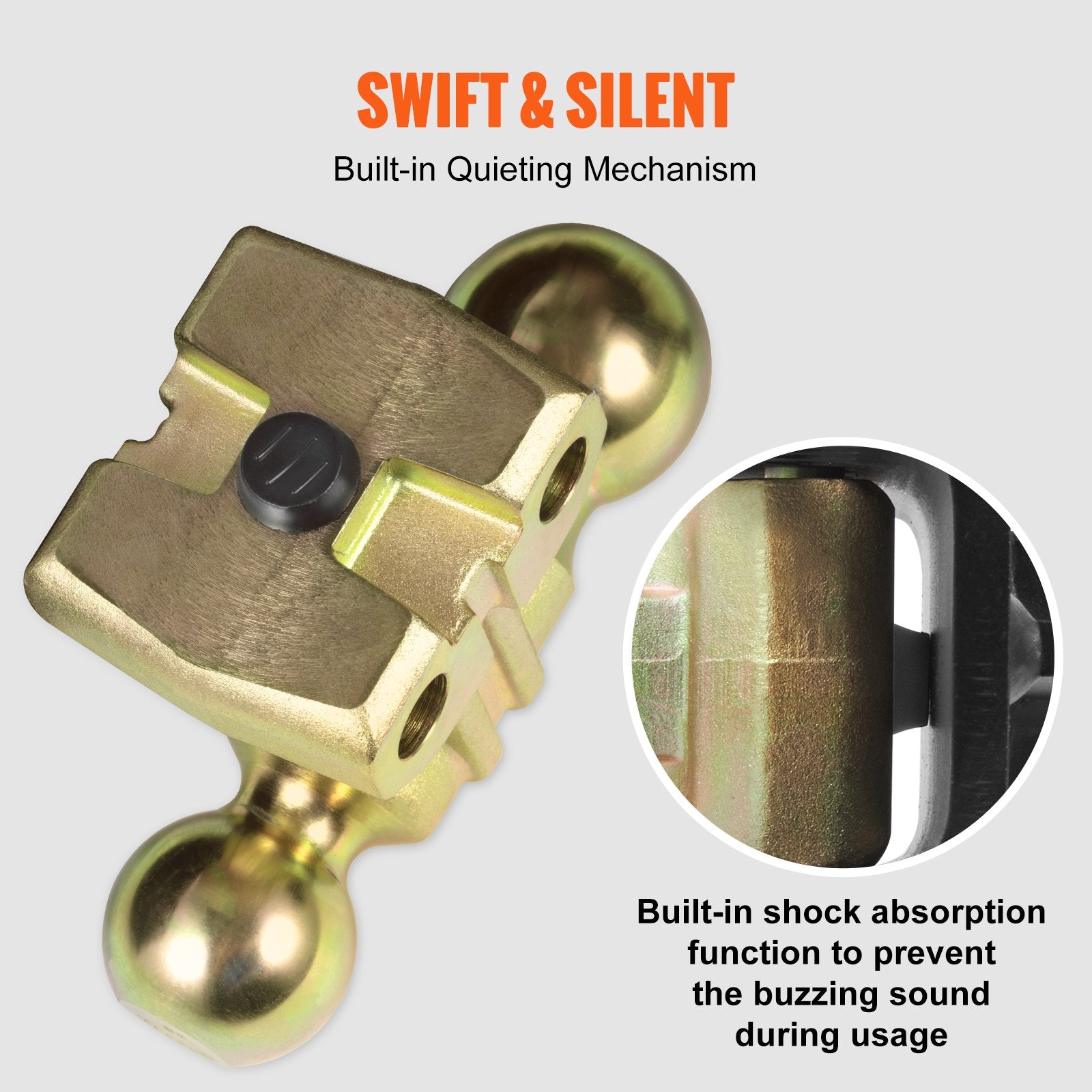 Adjustable Trailer Hitch, 152.4 mm Drop & 114.3 mm Rise Hitch Ball Mount with 50.8 mm Receiver, Solid Tube, 6350 kg GTW, 50.8 mm and 58.7 mm 45# Steel Tow Balls with Key Lock for Truck Towing