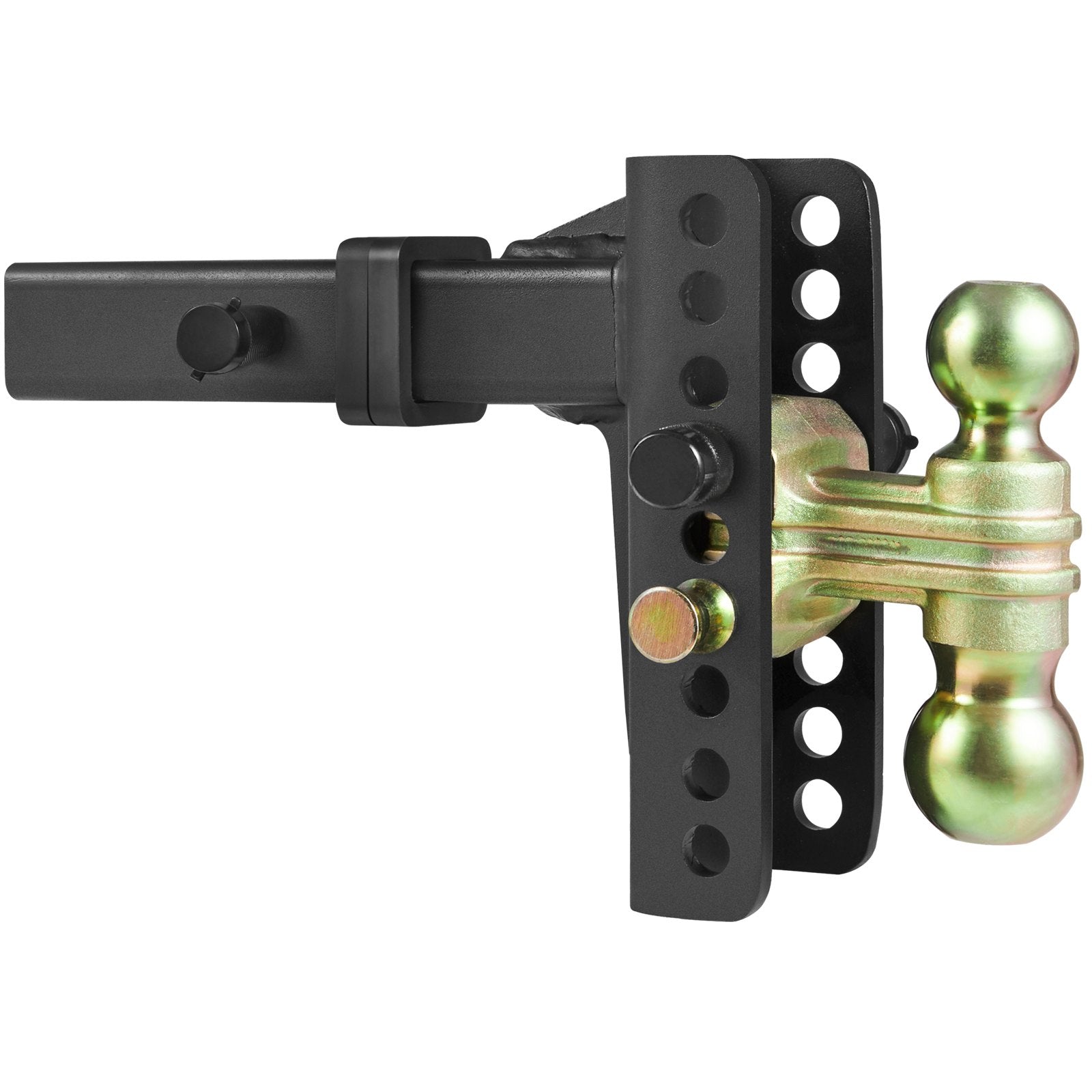 Adjustable Trailer Hitch, 152.4 mm Drop & 114.3 mm Rise Hitch Ball Mount with 50.8 mm Receiver, Solid Tube, 6350 kg GTW, 50.8 mm and 58.7 mm 45# Steel Tow Balls with Key Lock for Truck Towing