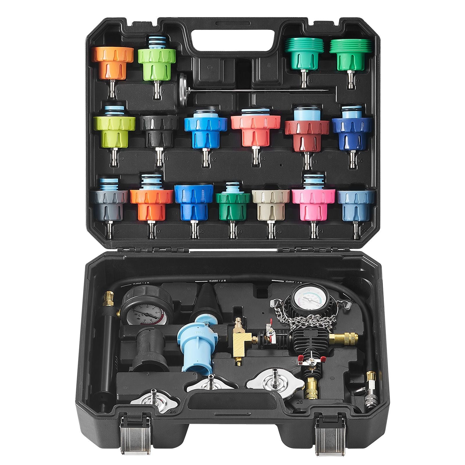 28pcs Radiator Pressure Tester Kit Coolant Vacuum Refill Tool Car Cooling