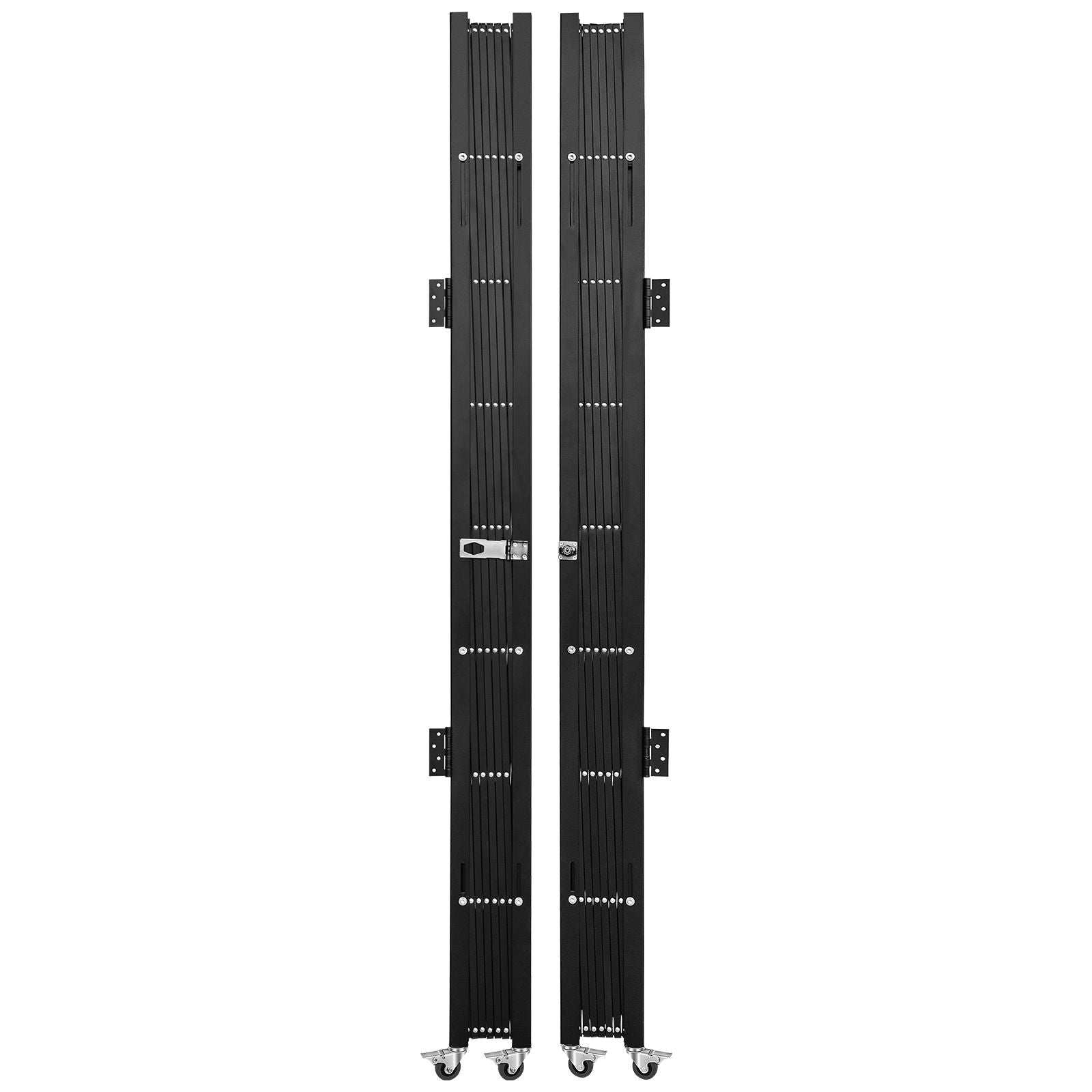 Double Folding Security Gate Folding Door Gate 5.1' H x 10.2' W Scissor Gate