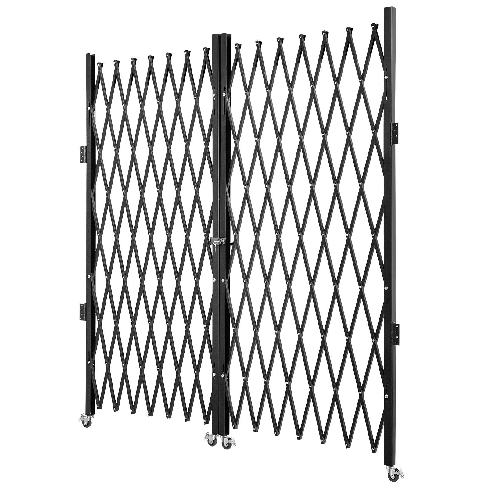 Double Folding Security Gate Folding Door Gate 5.1' H x 10.2' W Scissor Gate