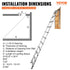 Attic Ladder Telescoping, 158.76kg Capacity, 100cm x 59.94cm,Multi-Purpose Aluminium Extension, Lightweight and Portable,Fits298.7cm-320.04cmCeilingHeights,Convenient Access to Your Attic Standa