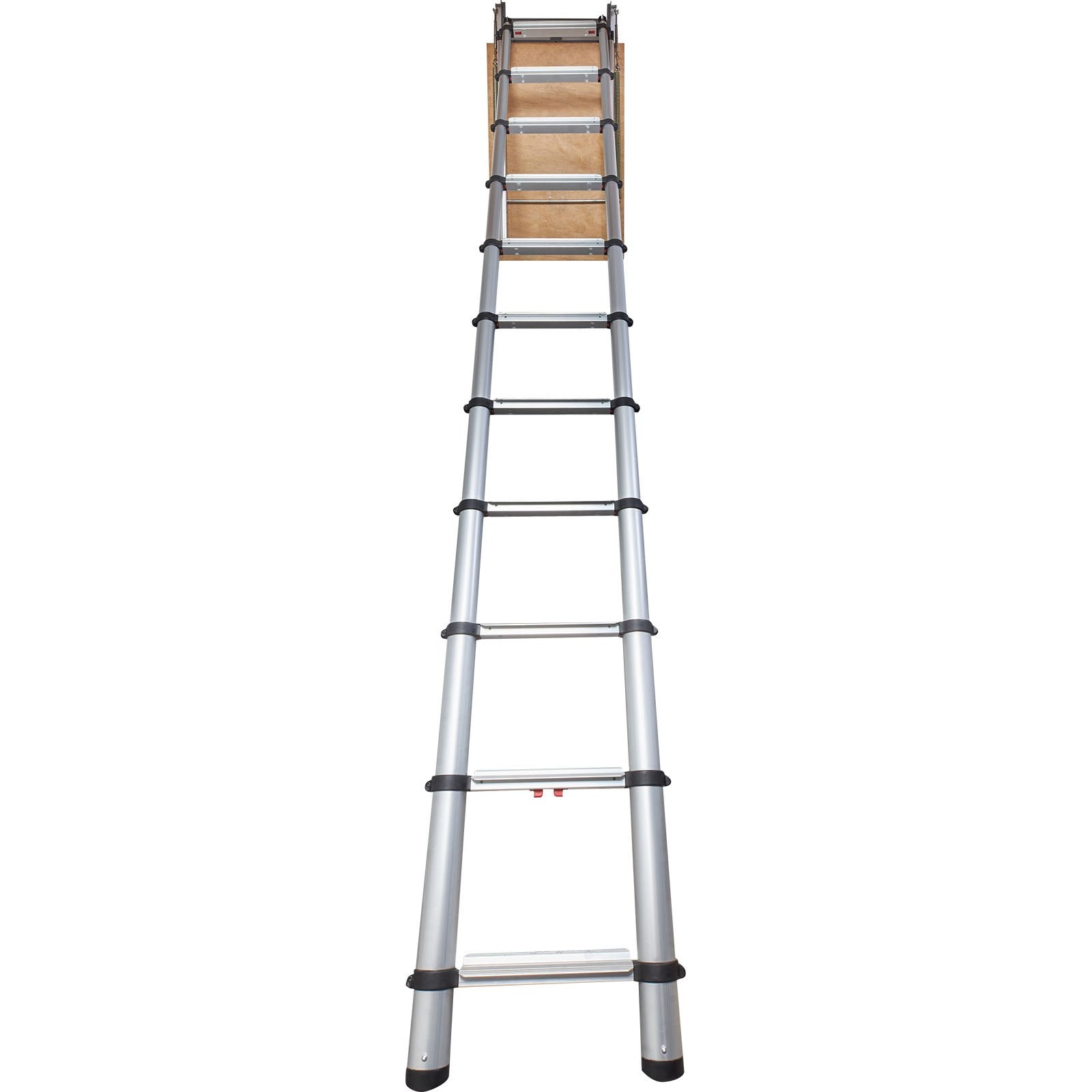 Attic Ladder Telescoping, 158.76kg Capacity, 100cm x 59.94cm,Multi-Purpose Aluminium Extension, Lightweight and Portable,Fits298.7cm-320.04cmCeilingHeights,Convenient Access to Your Attic Standa