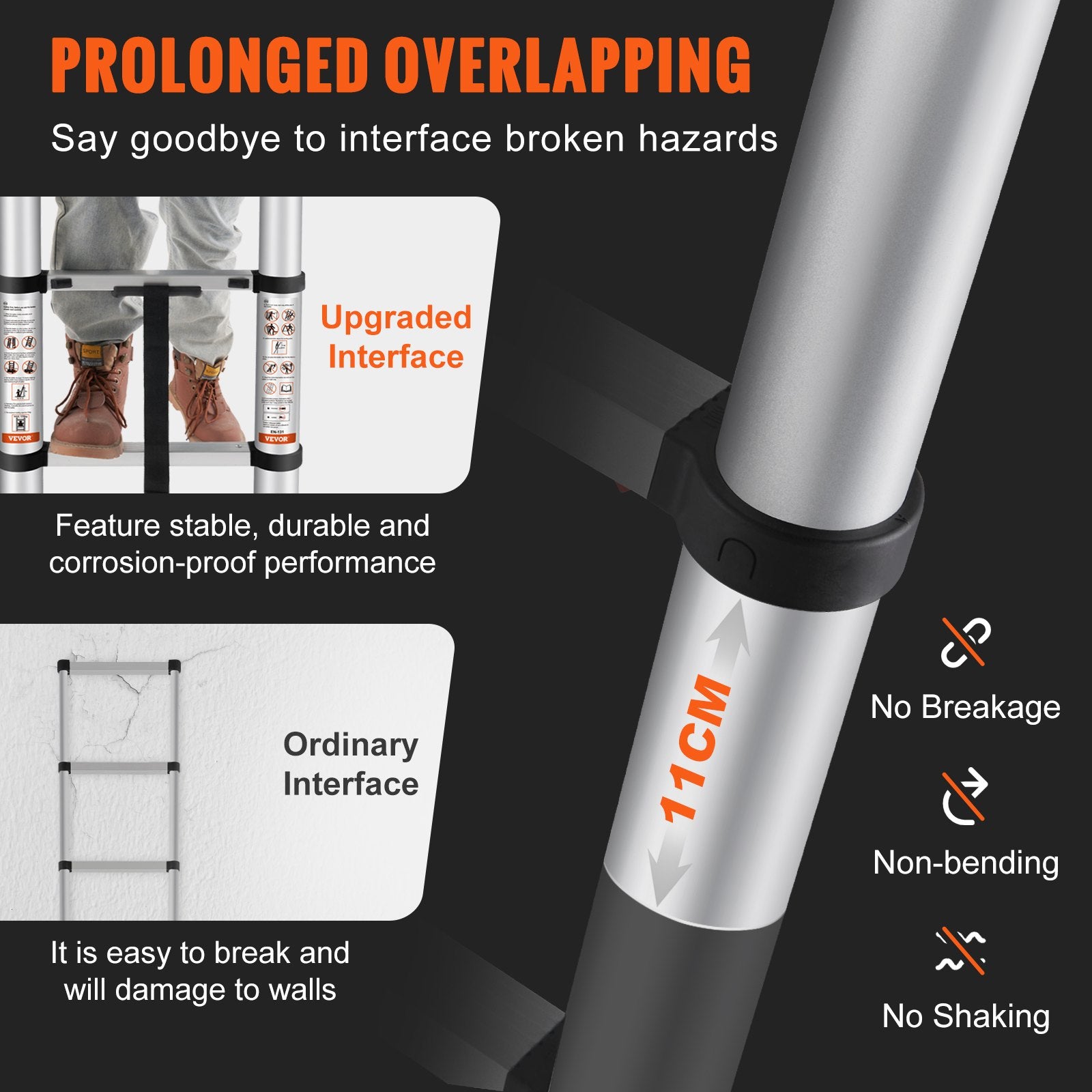 Telescoping Ladder Aluminum Extension Step 3.2 m Multi-purpose Portable