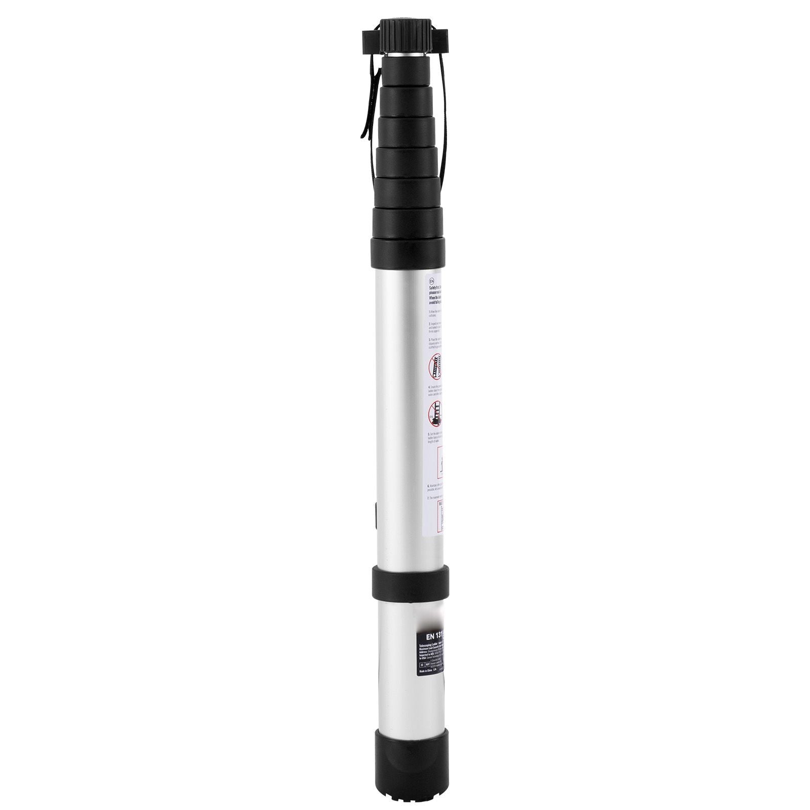 Telescoping Extension Ladder 8.5FT One-button Retraction 375 LBS Capacity