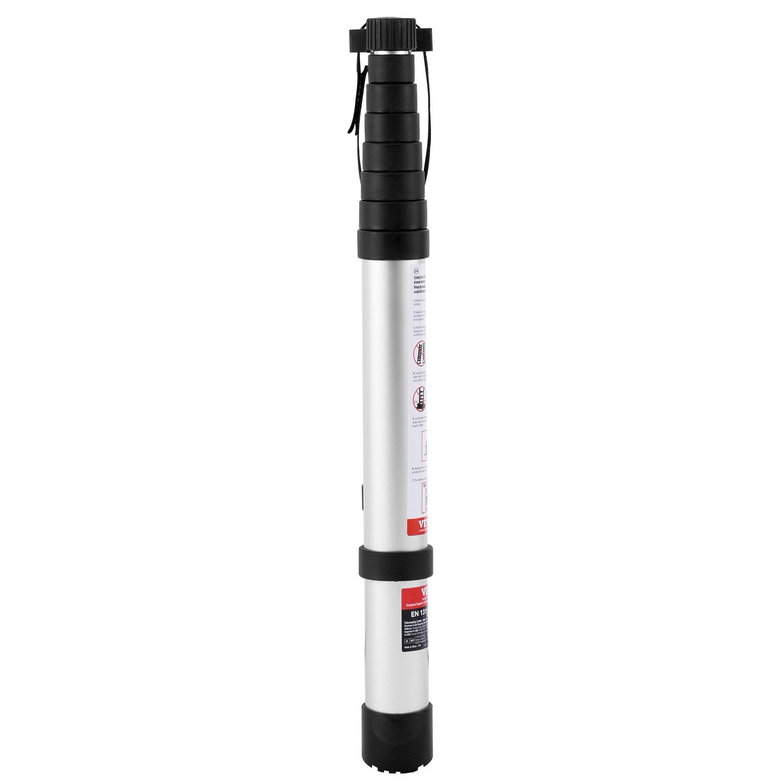 Telescoping Extension Ladder 8.5FT One-button Retraction 375 LBS Capacity