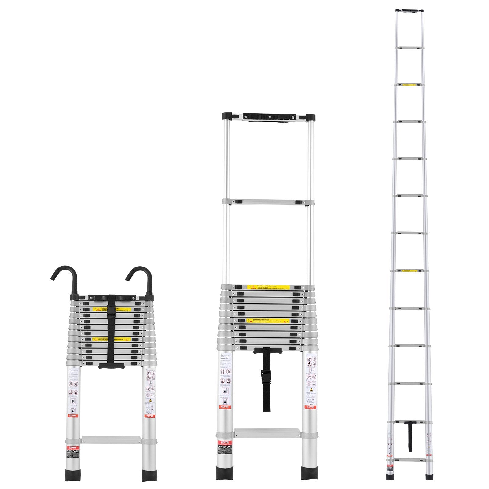 Telescoping Extension Ladder 16.5FT Multi-button Retraction 419 LBS