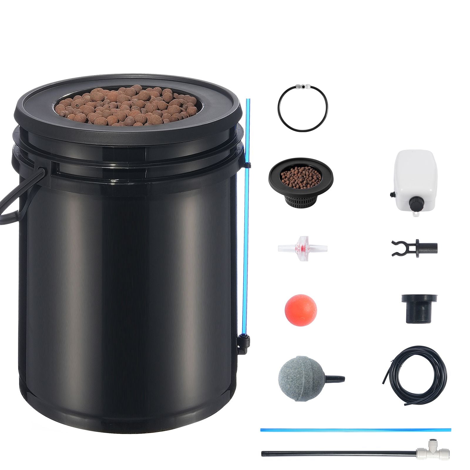 DWC Hydroponics Grow System Deep Water Culture with Top Drip 1 Bucket 20L