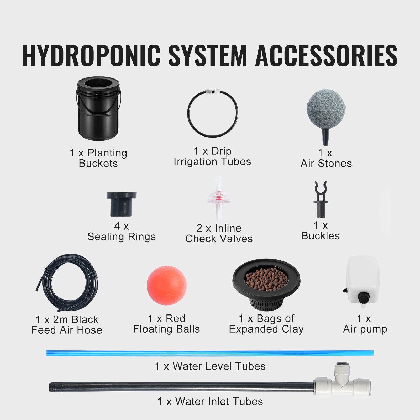 DWC Hydroponics Grow System Deep Water Culture with Top Drip 1 Bucket 20L