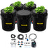 DWC Hydroponic System, 5 Gallon 5 Buckets, Deep Water Culture Growing Bucket, Hydroponics Grow Kit with Pump, Air Stone and Connected Reservoir, for Indoor/Outdoor Leafy Vegetables